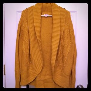 Mustard cableknit cardigan